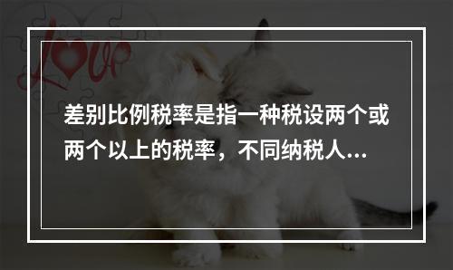 差别比例税率是指一种税设两个或两个以上的税率，不同纳税人按不