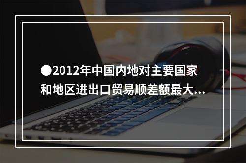 ●2012年中国内地对主要国家和地区进出口贸易顺差额最大的是