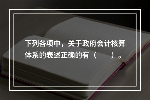 下列各项中，关于政府会计核算体系的表述正确的有（　　）。