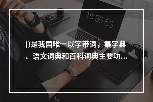 ()是我国唯一以字带词，集字典、语文词典和百科词典主要功能于