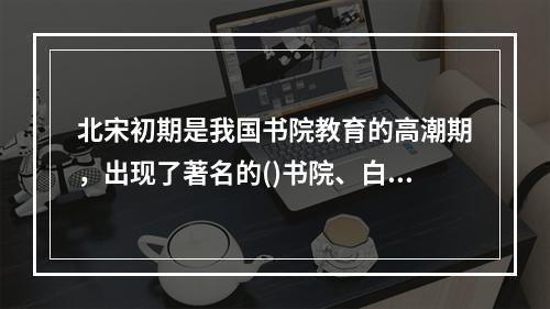 北宋初期是我国书院教育的高潮期，出现了著名的()书院、白鹿洞