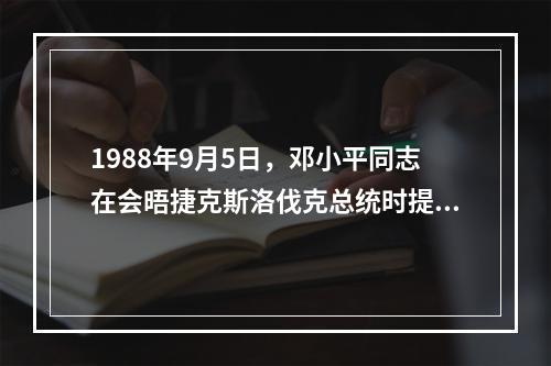 1988年9月5日，邓小平同志在会晤捷克斯洛伐克总统时提出了