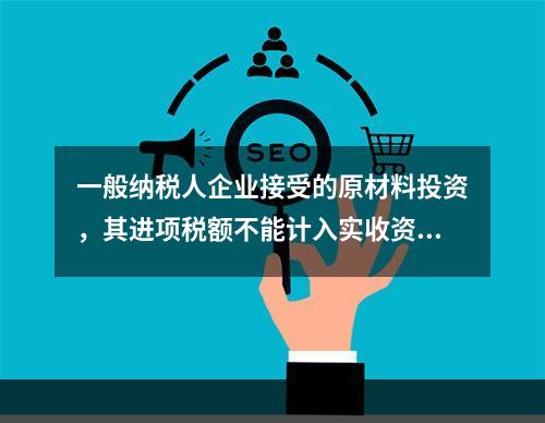 一般纳税人企业接受的原材料投资，其进项税额不能计入实收资本。