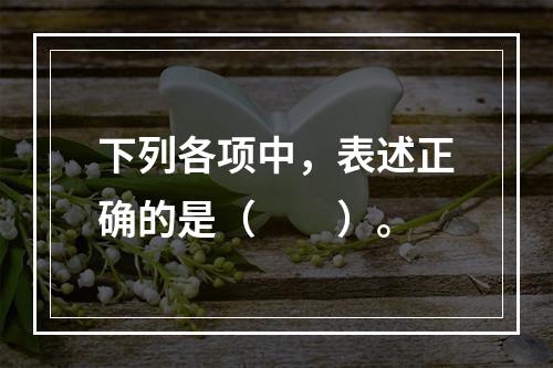 下列各项中，表述正确的是（　　）。