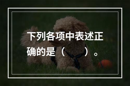 下列各项中表述正确的是（　　）。