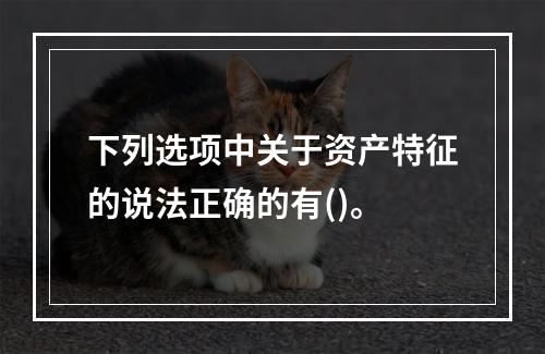 下列选项中关于资产特征的说法正确的有()。