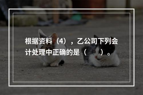 根据资料（4），乙公司下列会计处理中正确的是（　　）。