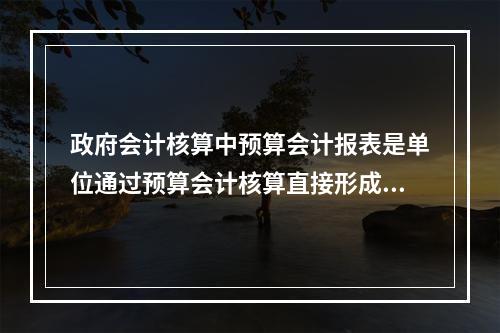 政府会计核算中预算会计报表是单位通过预算会计核算直接形成的报