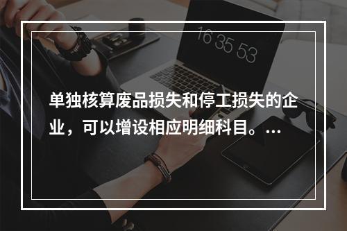 单独核算废品损失和停工损失的企业，可以增设相应明细科目。（　