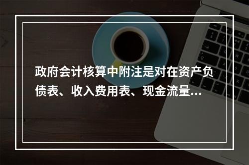 政府会计核算中附注是对在资产负债表、收入费用表、现金流量表等