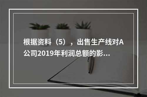 根据资料（5），出售生产线对A公司2019年利润总额的影响金