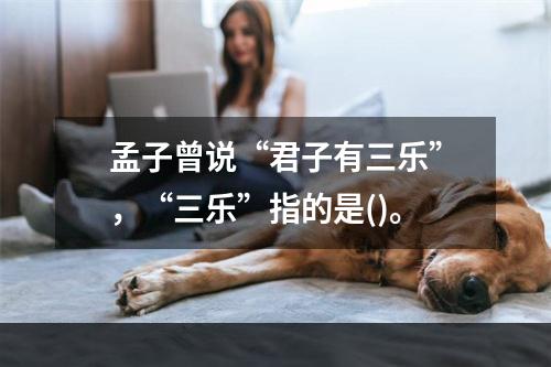 孟子曾说“君子有三乐”，“三乐”指的是()。