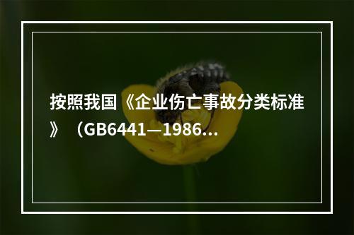 按照我国《企业伤亡事故分类标准》（GB6441—1986）规