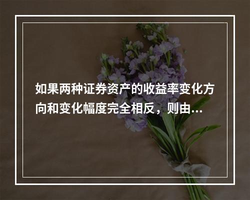 如果两种证券资产的收益率变化方向和变化幅度完全相反，则由该两