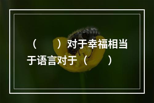 （　　）对于幸福相当于语言对于（　　）