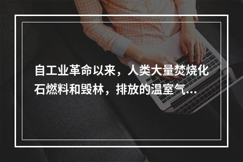 自工业革命以来，人类大量焚烧化石燃料和毁林，排放的温室气体