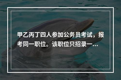 甲乙丙丁四人参加公务员考试，报考同一职位。该职位只招录一人