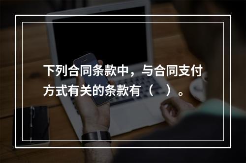 下列合同条款中，与合同支付方式有关的条款有（　）。