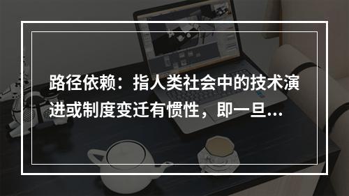 路径依赖：指人类社会中的技术演进或制度变迁有惯性，即一旦进