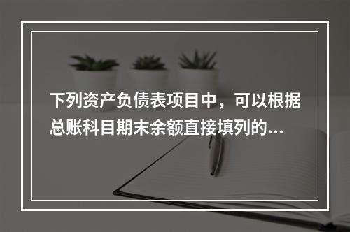 下列资产负债表项目中，可以根据总账科目期末余额直接填列的是（