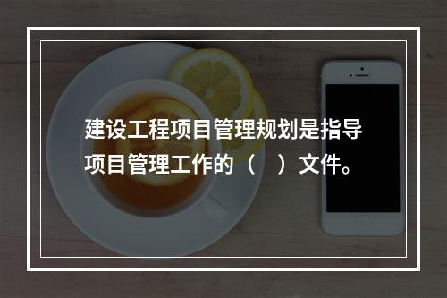 建设工程项目管理规划是指导项目管理工作的（　）文件。