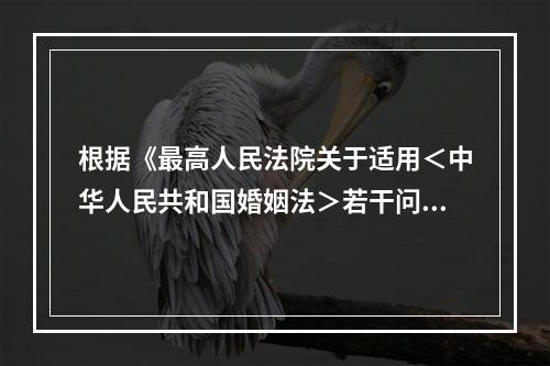 根据《最高人民法院关于适用＜中华人民共和国婚姻法＞若干问题