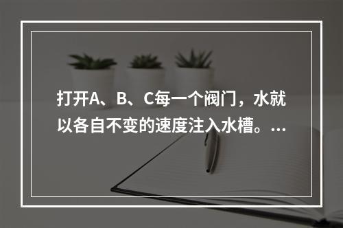 打开A、B、C每一个阀门，水就以各自不变的速度注入水槽。当