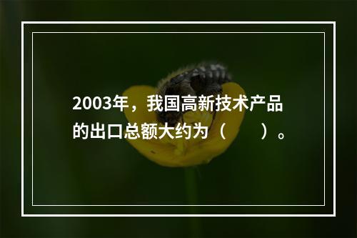 2003年，我国高新技术产品的出口总额大约为（　　）。