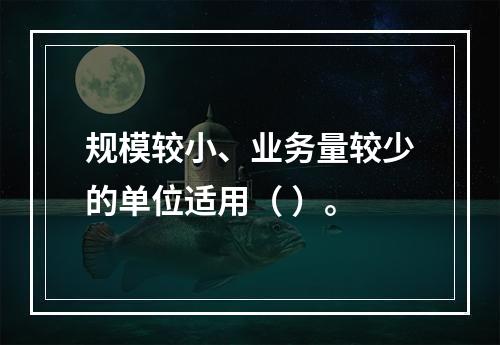 规模较小、业务量较少的单位适用（ ）。