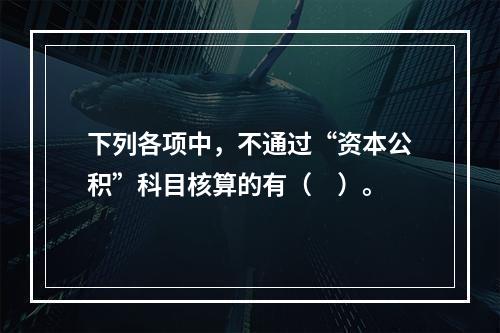 下列各项中，不通过“资本公积”科目核算的有（　）。