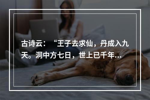 古诗云：“王子去求仙，丹成入九天。洞中方七日，世上已千年。