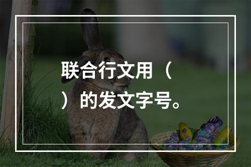 联合行文用（　　）的发文字号。