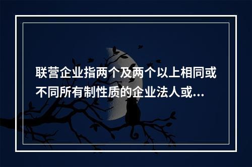 联营企业指两个及两个以上相同或不同所有制性质的企业法人或事