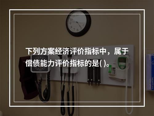 下列方案经济评价指标中，属于偿债能力评价指标的是( )。