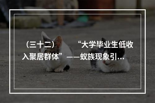 （三十二）　　“大学毕业生低收入聚居群体”——蚁族现象引发