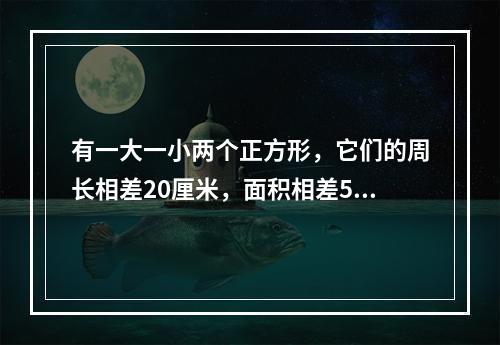 有一大一小两个正方形，它们的周长相差20厘米，面积相差55