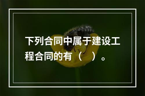 下列合同中属于建设工程合同的有（　）。