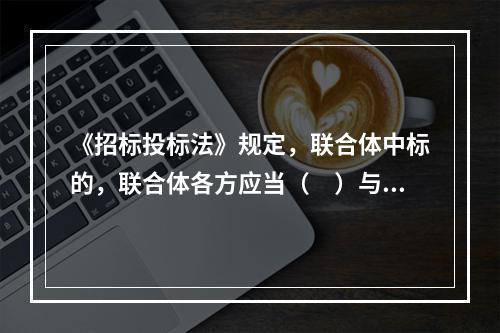 《招标投标法》规定，联合体中标的，联合体各方应当（　）与招标