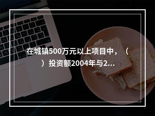 在城镇500万元以上项目中，（　　）投资额2004年与200