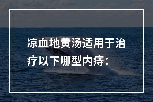 凉血地黄汤适用于治疗以下哪型内痔：