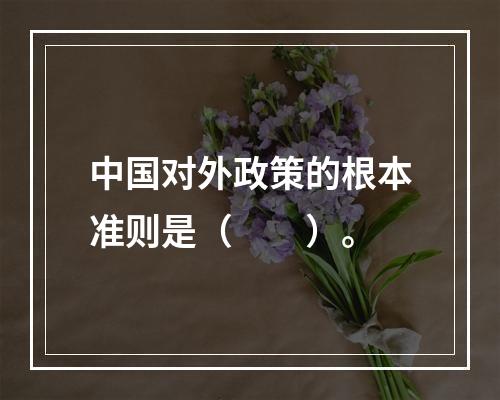 中国对外政策的根本准则是（　　）。