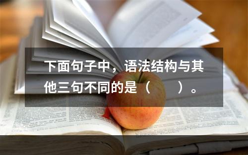 下面句子中，语法结构与其他三句不同的是（　　）。