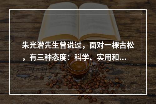 朱光潜先生曾说过，面对一棵古松，有三种态度：科学、实用和审