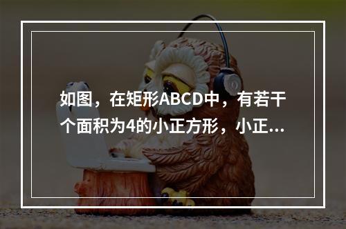 如图，在矩形ABCD中，有若干个面积为4的小正方形，小正方