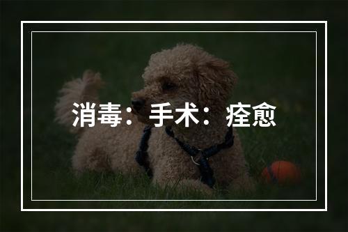 消毒：手术：痊愈