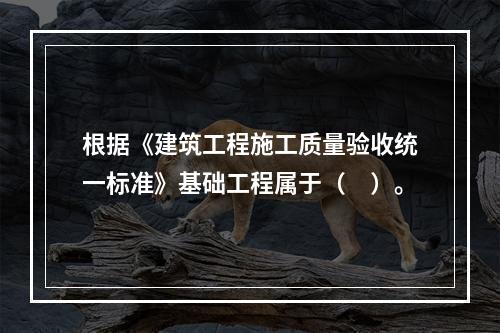 根据《建筑工程施工质量验收统一标准》基础工程属于（　）。