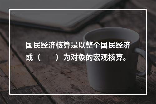 国民经济核算是以整个国民经济或（　　）为对象的宏观核算。