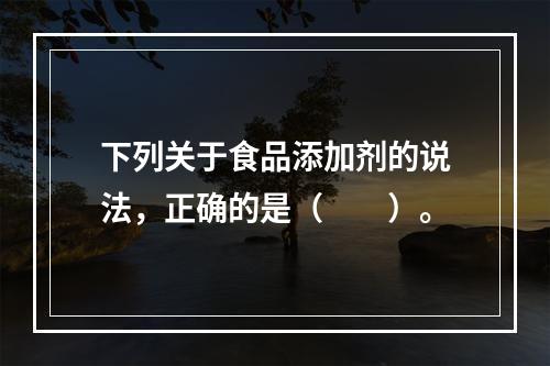 下列关于食品添加剂的说法，正确的是（　　）。