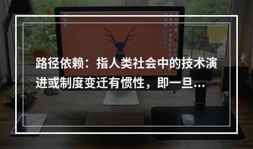 路径依赖：指人类社会中的技术演进或制度变迁有惯性，即一旦进