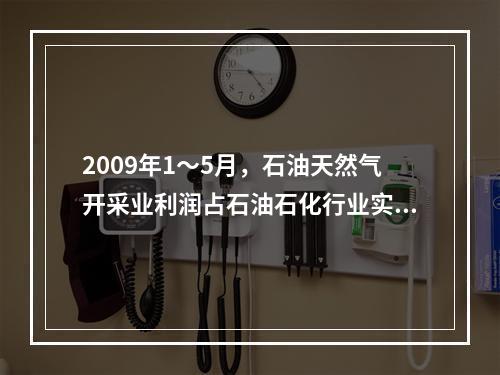 2009年1～5月，石油天然气开采业利润占石油石化行业实现利